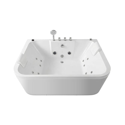 Lagoona 61-Inch 2-Person Acrylic Whirlpool Massage Bathtub With 16 Water Jets And LED Lights (SAK15780)