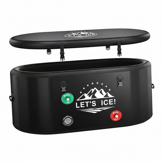 Inflatable Cold Plunge Tub Designed for Recovery, 216-Gallon Capacity, Insulated Lid, Chiller Compatible